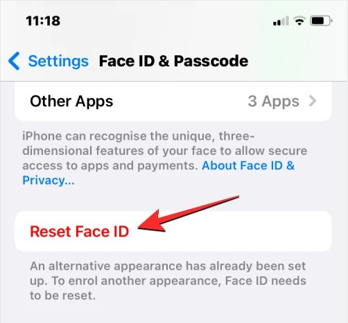 reset face id