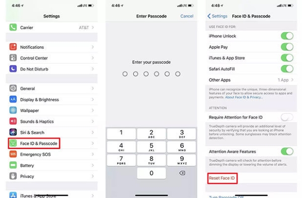 reset face id to fix iphone x face id not working