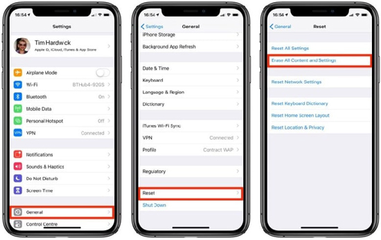 reset your iphone factory settings