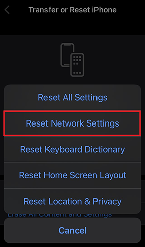 reset network settings