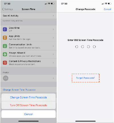 reset screen time via apple id