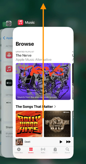 restart apple music app
