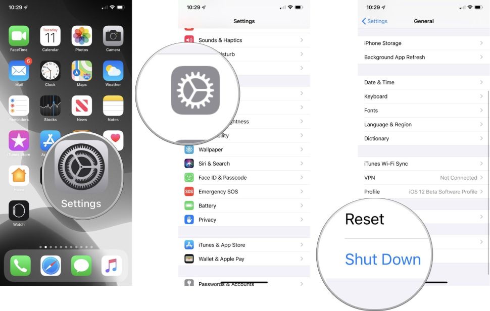 restart your iphone if iphone storage won't load