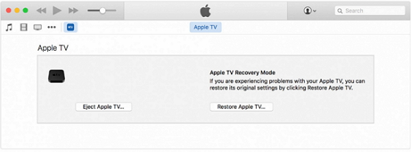 restore Apple TV by iTunes