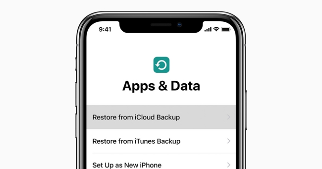 restore backup from icloud