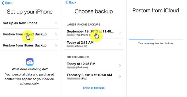 restore iphone with icloud