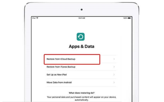 restore ipad from icloud
