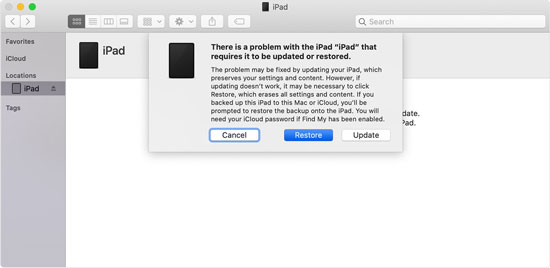 restore iPad from iTunes