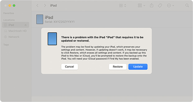 restore ipad with itunes