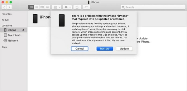 restore iphone via finder