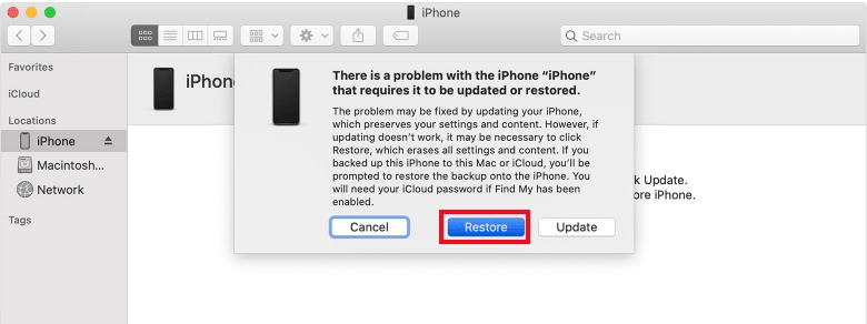 restore your iphone with itunes no sync