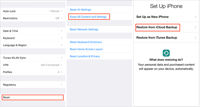 recover ipad reminders from icloud settings