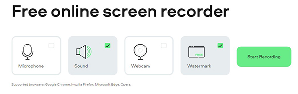 free online screen recorder interface