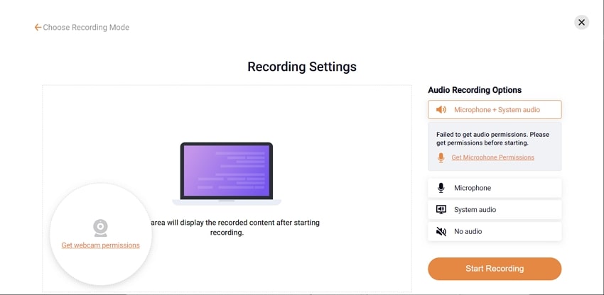 flexclip recording settings