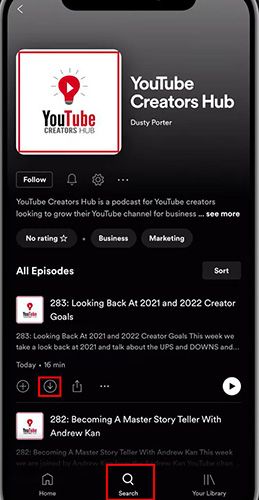 search podcasts