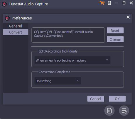 select the recording stored location