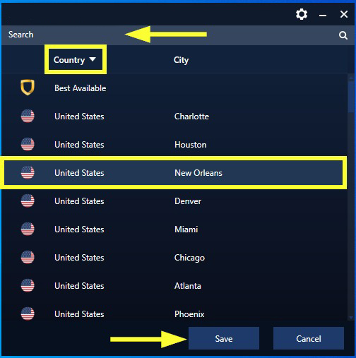 select vpn server