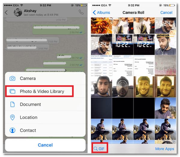 send gif on whatsapp from iphone