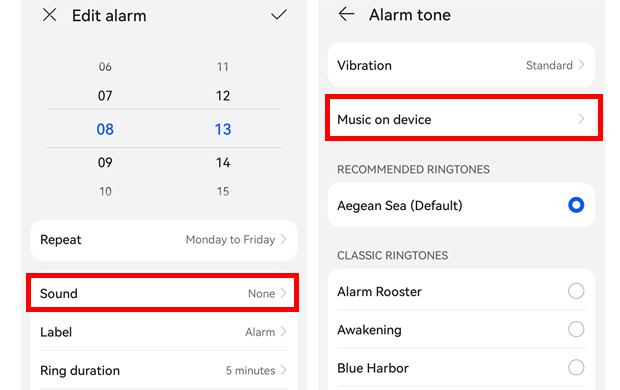 set deezer alarm on android