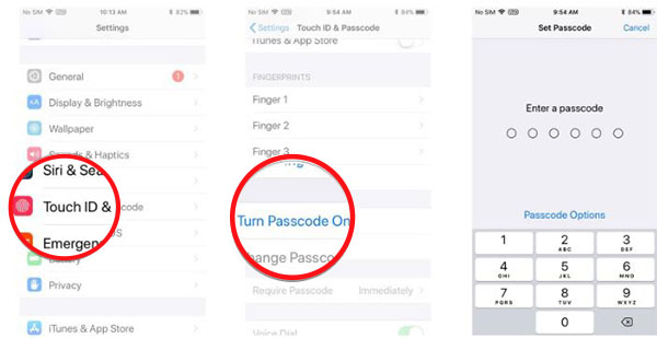 set passcode on iphone