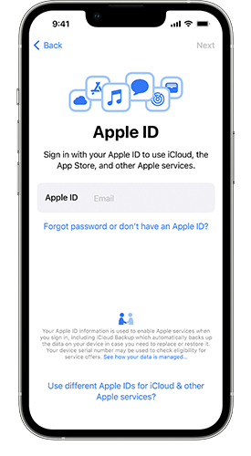 set up apple id