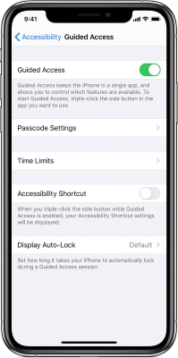 settings accessibility guided access