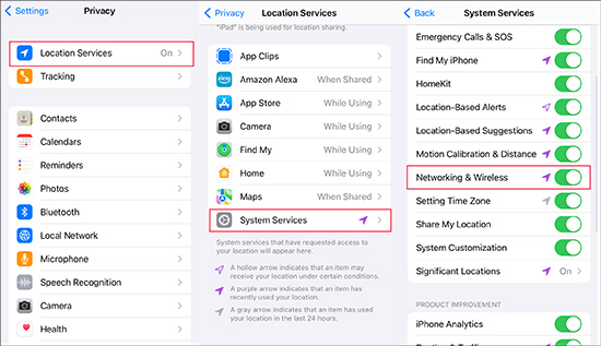 settings networking wirelesss