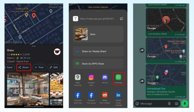 share fake location on whatsapp from google maps
