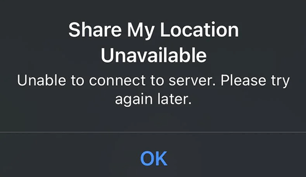 share my location unavailable