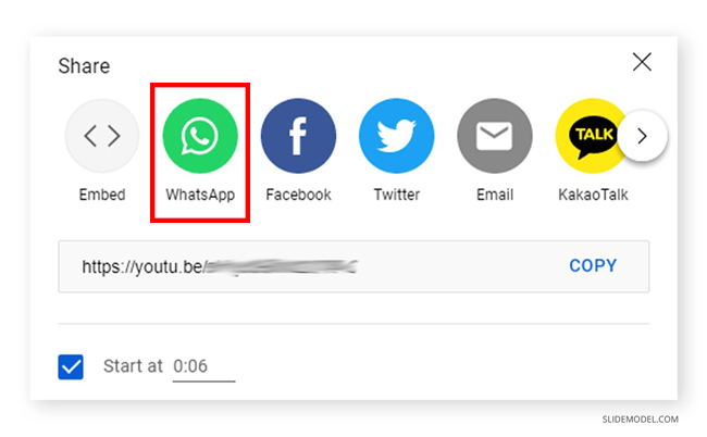 share youtube to whatsapp directly