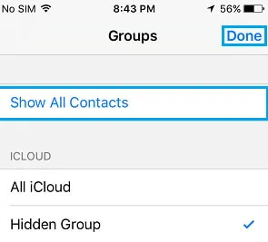 show all contacts