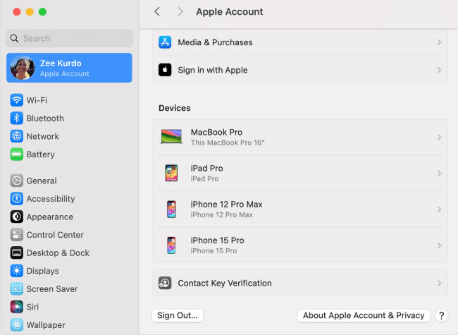 sign out apple account on mac