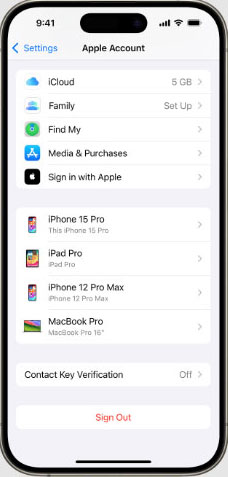 sign out apple account