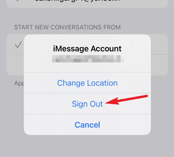 sign out imessage and sign into again