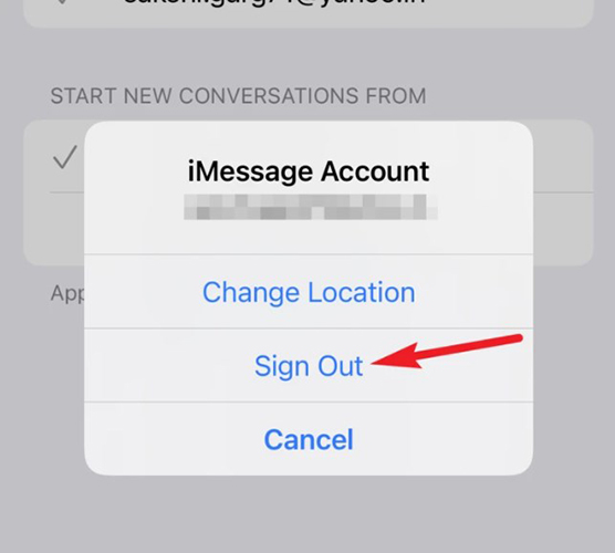 sign out imessage