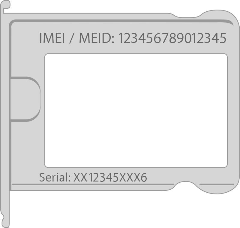 IMEI sur plateau de carte sim