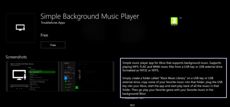simple background music player