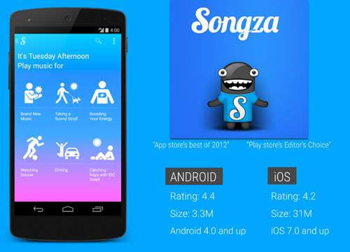 songza apps to download music for free