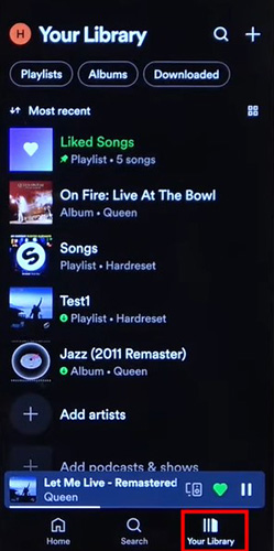spotify your library