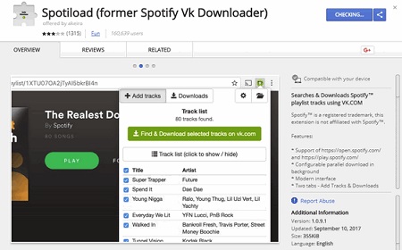 spotify album download extension