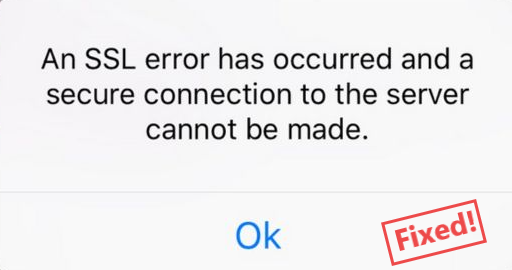 ssl error on iphone or ipad