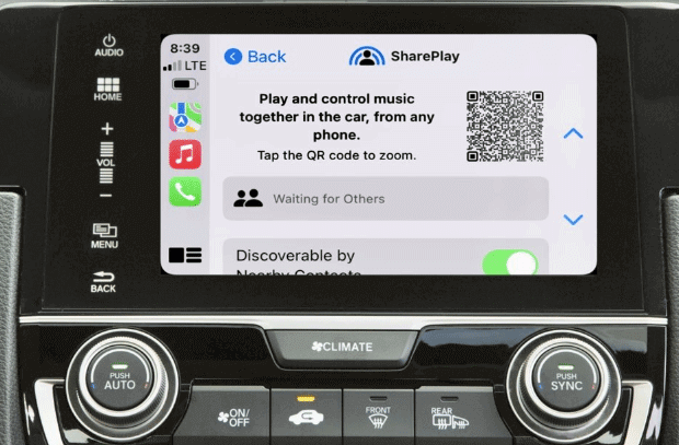 start a shareplay via carplay