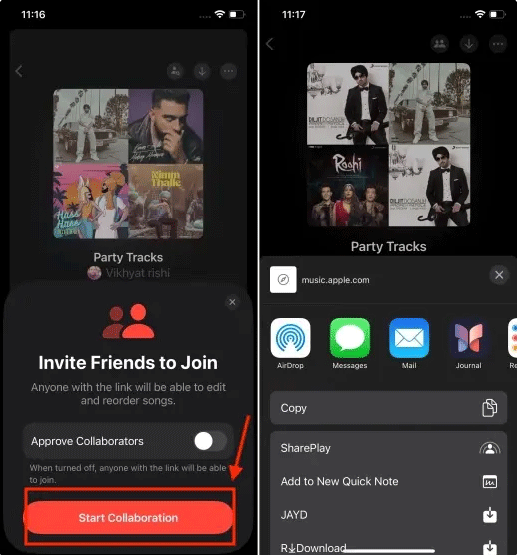 start collaboration with friends or family