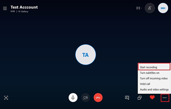 start recording skype audio