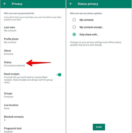 status privacy