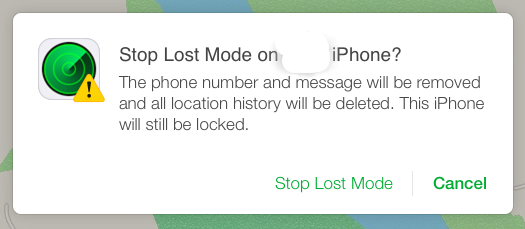 turn off lost mode