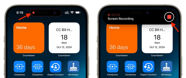 stop screen recording on iphone