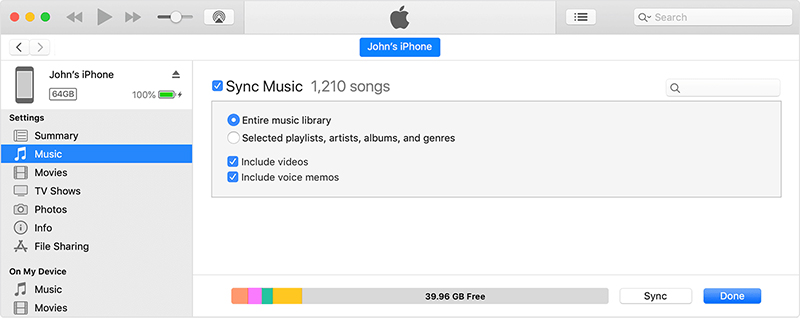 sync music to iphone via itunes