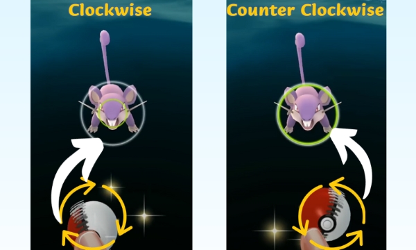 throw a curveball in pokemon go counter clockwise or clockwise