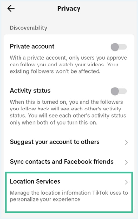 enable tiktok location services
